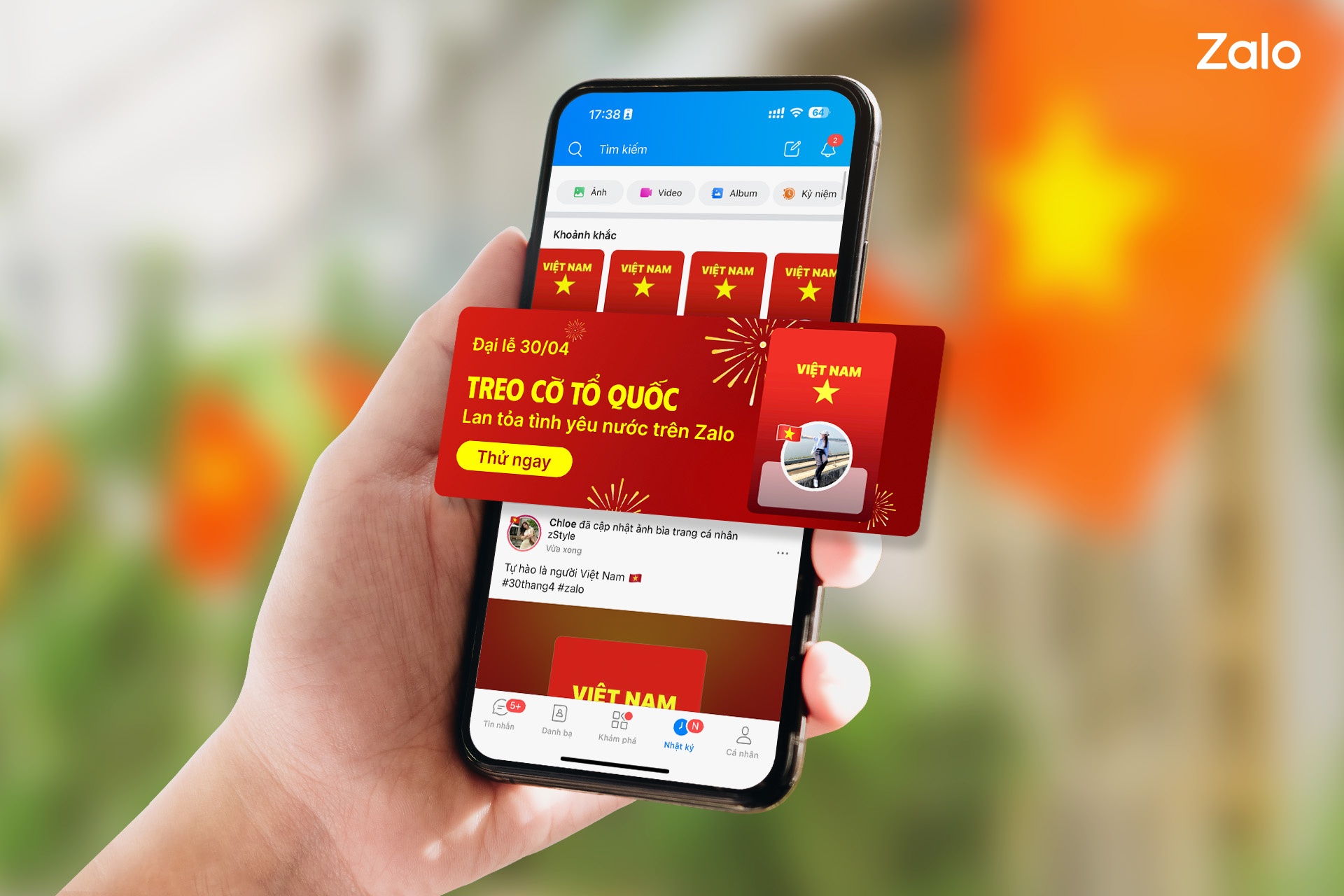 1 million users change Zalo avatar and wallpaper to celebrate April 30th